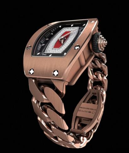 Replica Richard Mille RM 07-01 Open Link Strap Watch Red Gold - Diamonds